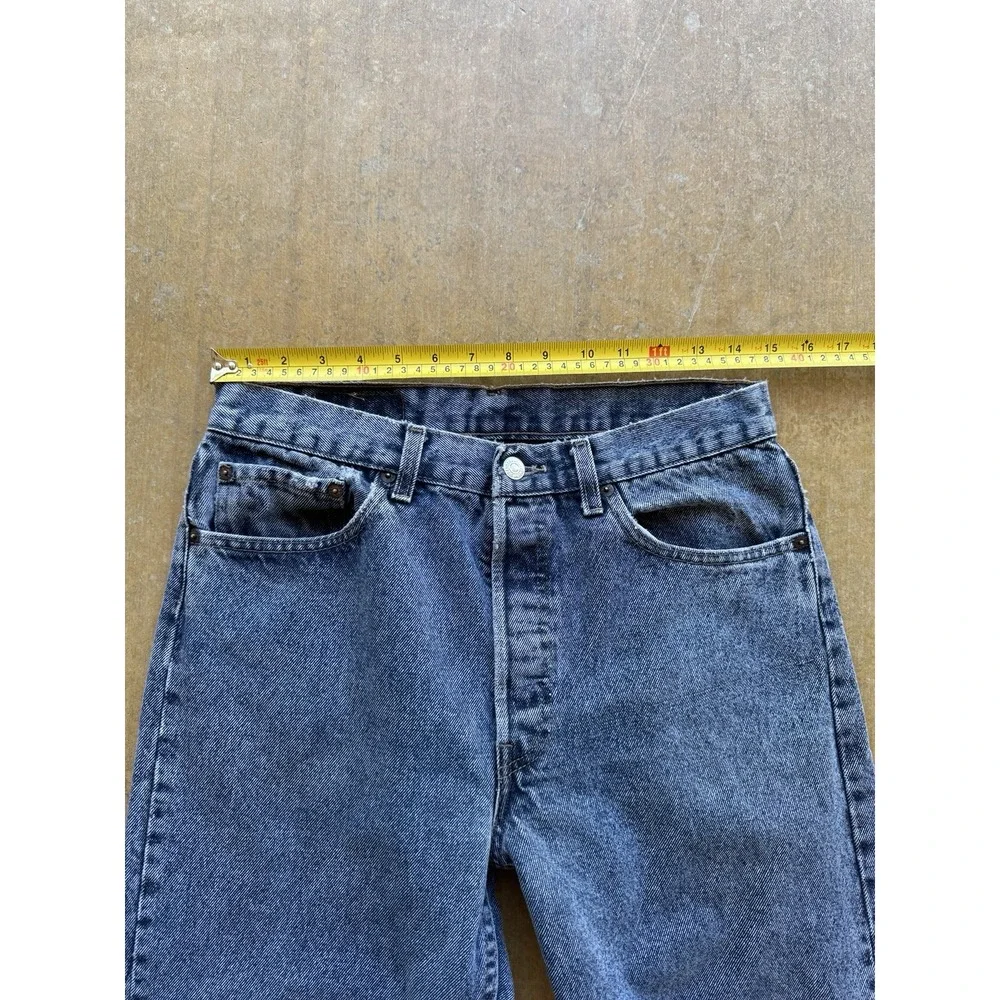 VTG 90s Levis Black Light Acid Wash 501 Straight Leg Denim Jeans 30x30 USA Made